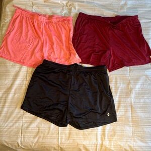 Stylish Women's Athletic Shorts Trio - Black, Pink, Red